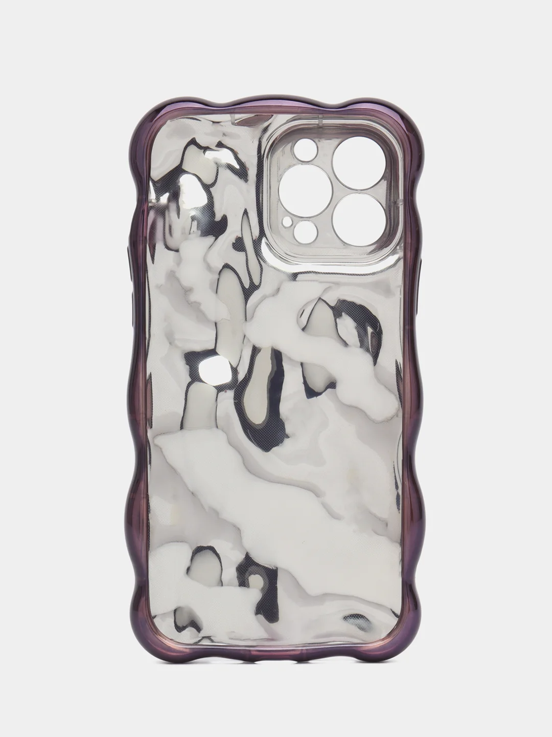 Фиолетовый чехол для айфон (iPhone) 11 12 13 14 15 16 Pro Max Plus силиконовый с защитой камеры