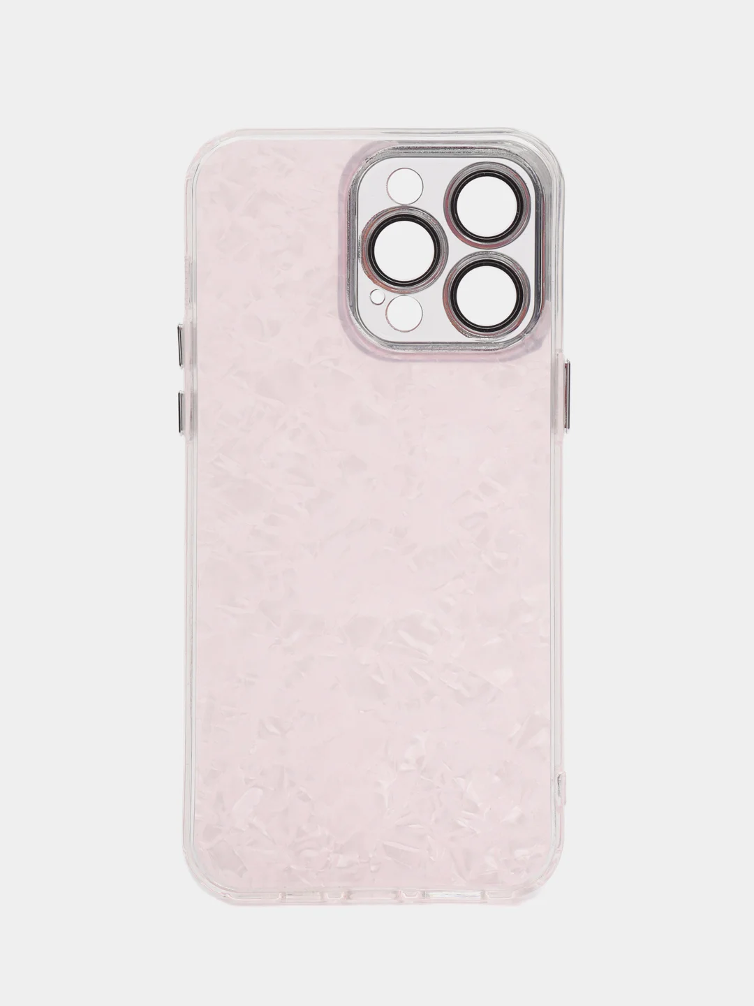 Розовый чехол для айфон (iPhone) 11 12 13 14 15 Pro Max силиконовый прозрачный