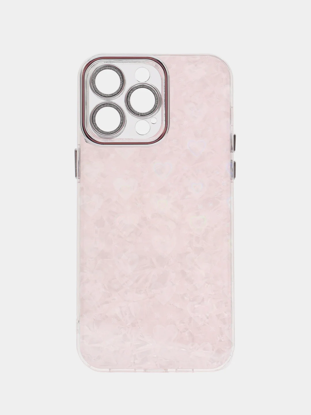 Розовый чехол для айфон (iPhone) 11 12 13 14 15 Pro Max силиконовый прозрачный