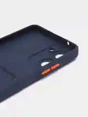 Темно-синий силиконовый чехол Realme 10 Pro 5G (Реалми 10 Про 5 Джи), с карманом для карт, прозрачный