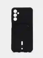 Черный чехол для Samsung Galaxy A15 (Самсунг Галакси А15), с карманом для карт