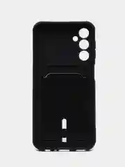 Черный чехол для Samsung Galaxy A15 (Самсунг Галакси А15), с карманом для карт