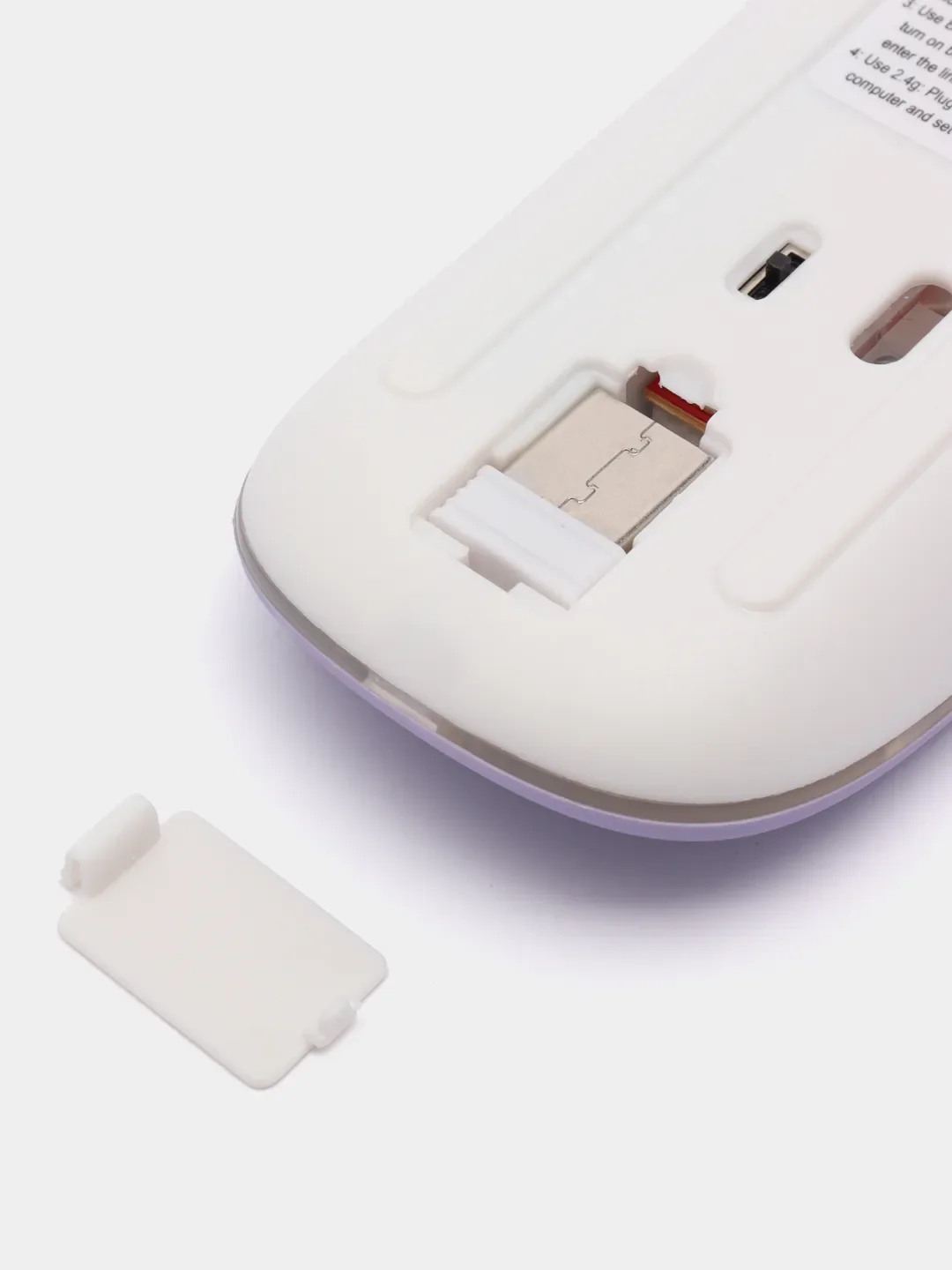 Фиолетовый мышь компьютерная, бесшумная, беспроводная, RGB-подсветка, USB зарядка