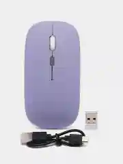 Фиолетовый мышь компьютерная, бесшумная, беспроводная, RGB-подсветка, USB зарядка