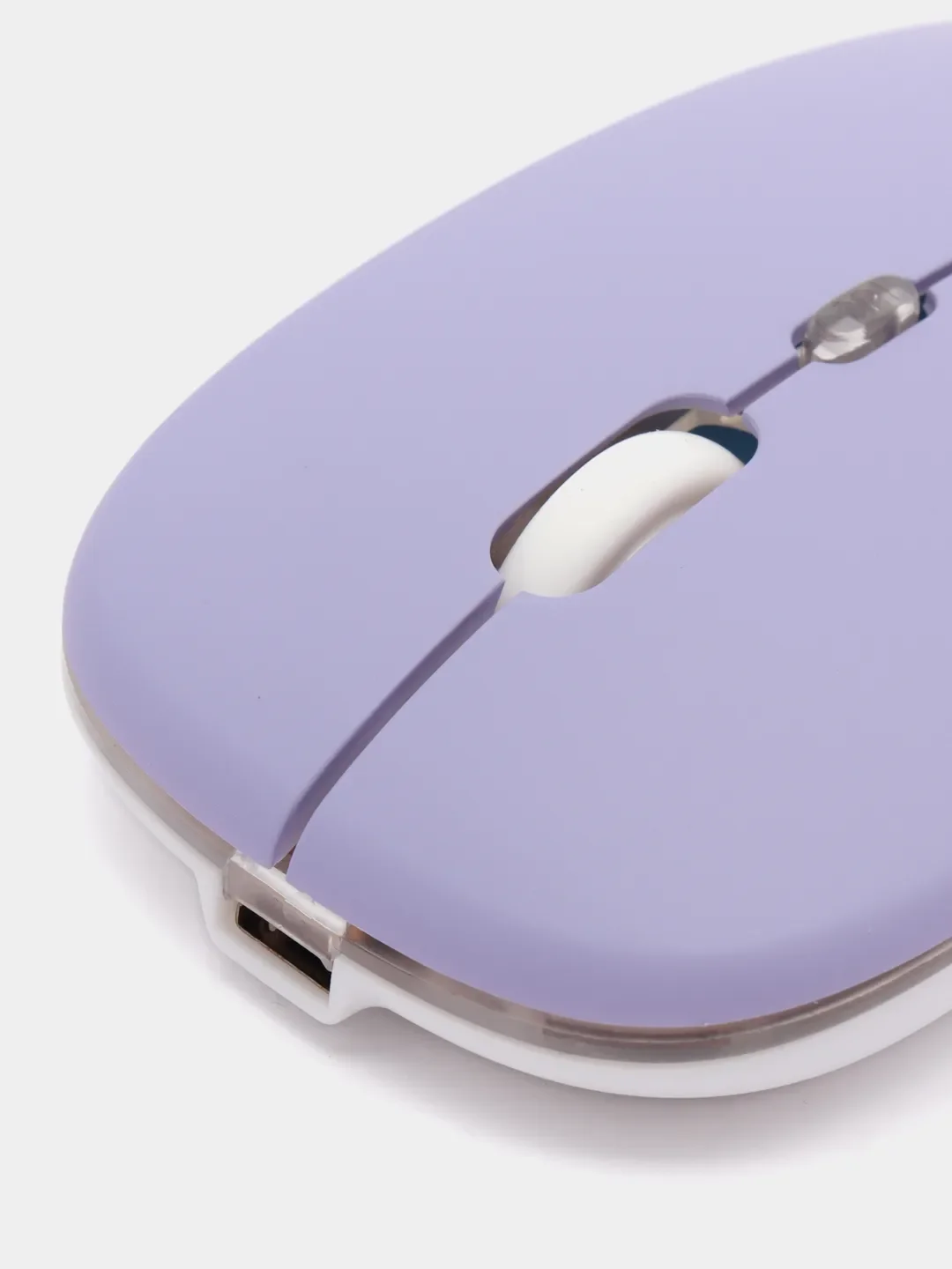Фиолетовый мышь компьютерная, бесшумная, беспроводная, RGB-подсветка, USB зарядка