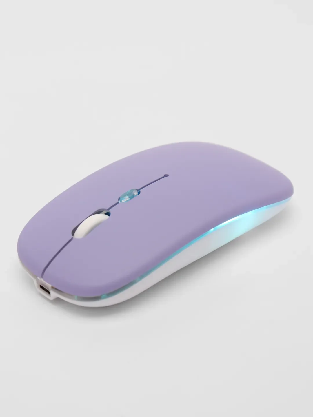 Фиолетовый мышь компьютерная, бесшумная, беспроводная, RGB-подсветка, USB зарядка