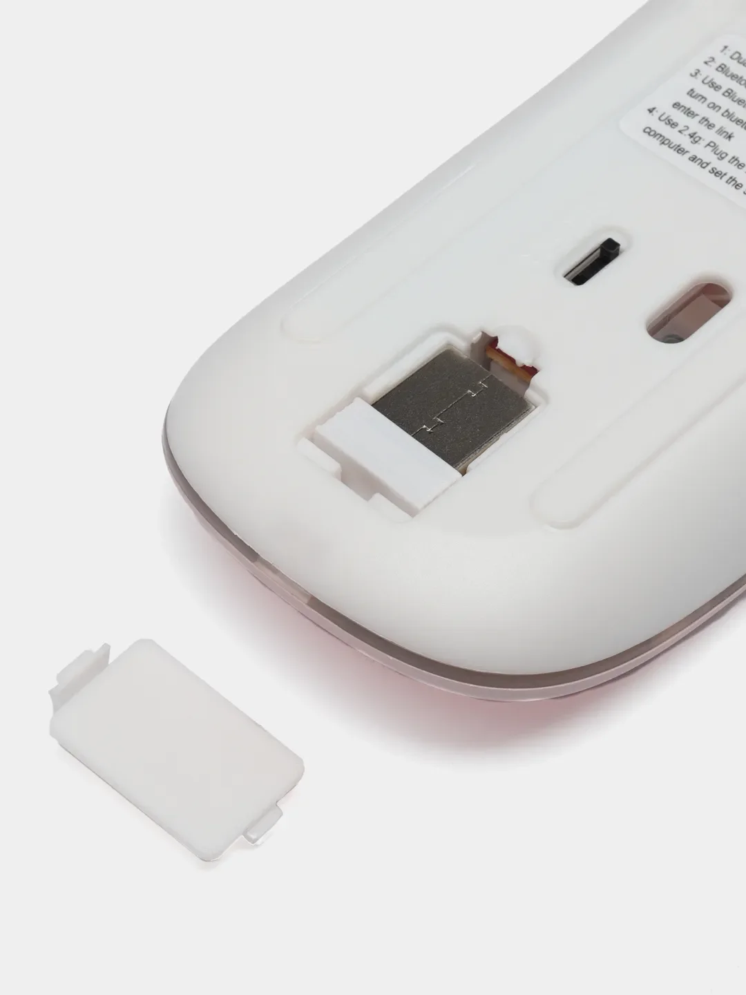 Розовый мышь компьютерная, бесшумная, беспроводная, RGB-подсветка, USB зарядка