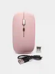 Розовый мышь компьютерная, бесшумная, беспроводная, RGB-подсветка, USB зарядка