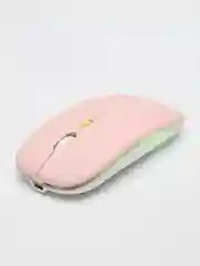 Розовый мышь компьютерная, бесшумная, беспроводная, RGB-подсветка, USB зарядка