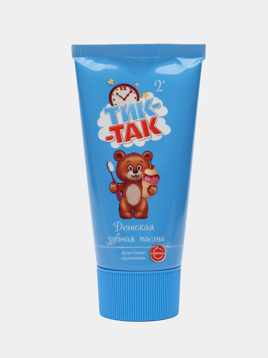 Детская зубная паста "Тик-Так" bubble gum и фруктовое мороженое 2+, 62 г