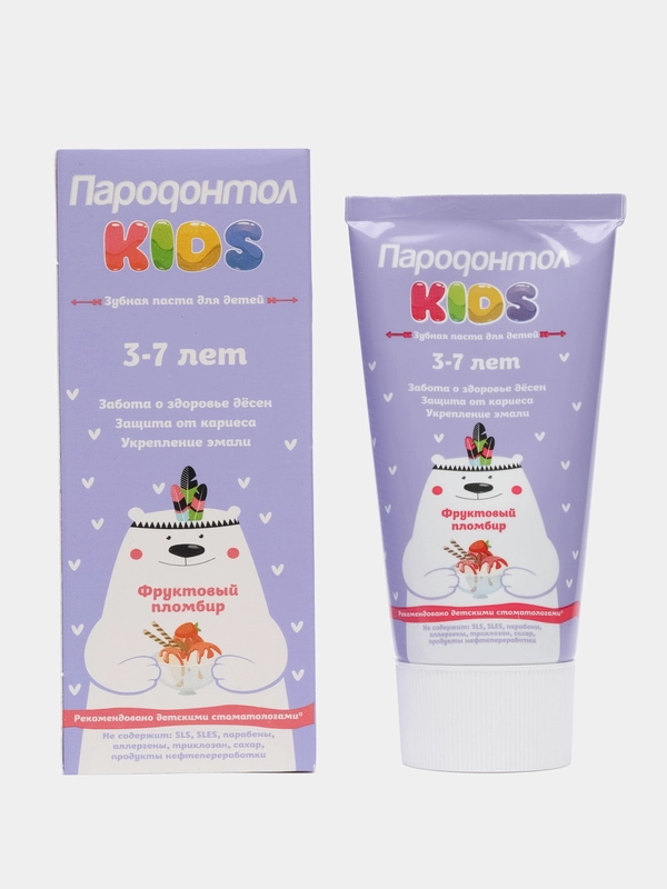 Зубная паста СВОБОДА Пародонтол Kids фруктовый пломбир 3-7, 62 г