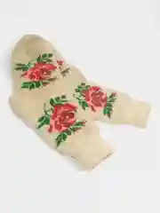 Тёмно-розовый шерстяные носки с принтом, теплые, женские, унисекс "Снежинки", "Сердечки", "Цветы"