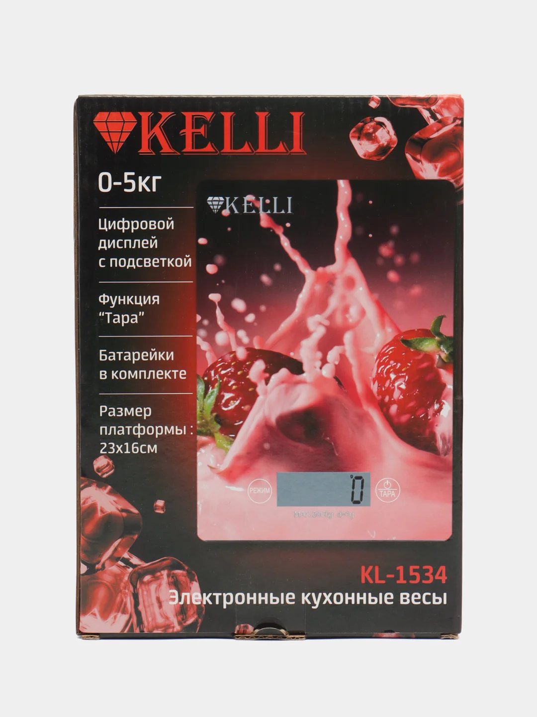 Красный весы кухонные электронные настольные Kelli KL-1533, 1534