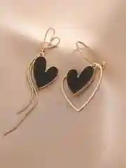 Белый серьги асимметричные длинные, серьги с сердечками, серьги женские