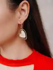 Белый серьги асимметричные длинные, серьги с сердечками, серьги женские