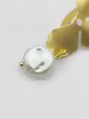Золотой серьги женские листья с жемчугом, лепестки