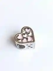 Серебряный бусина подвеска Сердце для браслета Пандора
