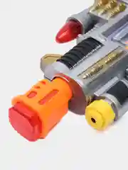 Серебряный игрушечный автомат, со световыми и звуковыми эффектами пистолет светящийся