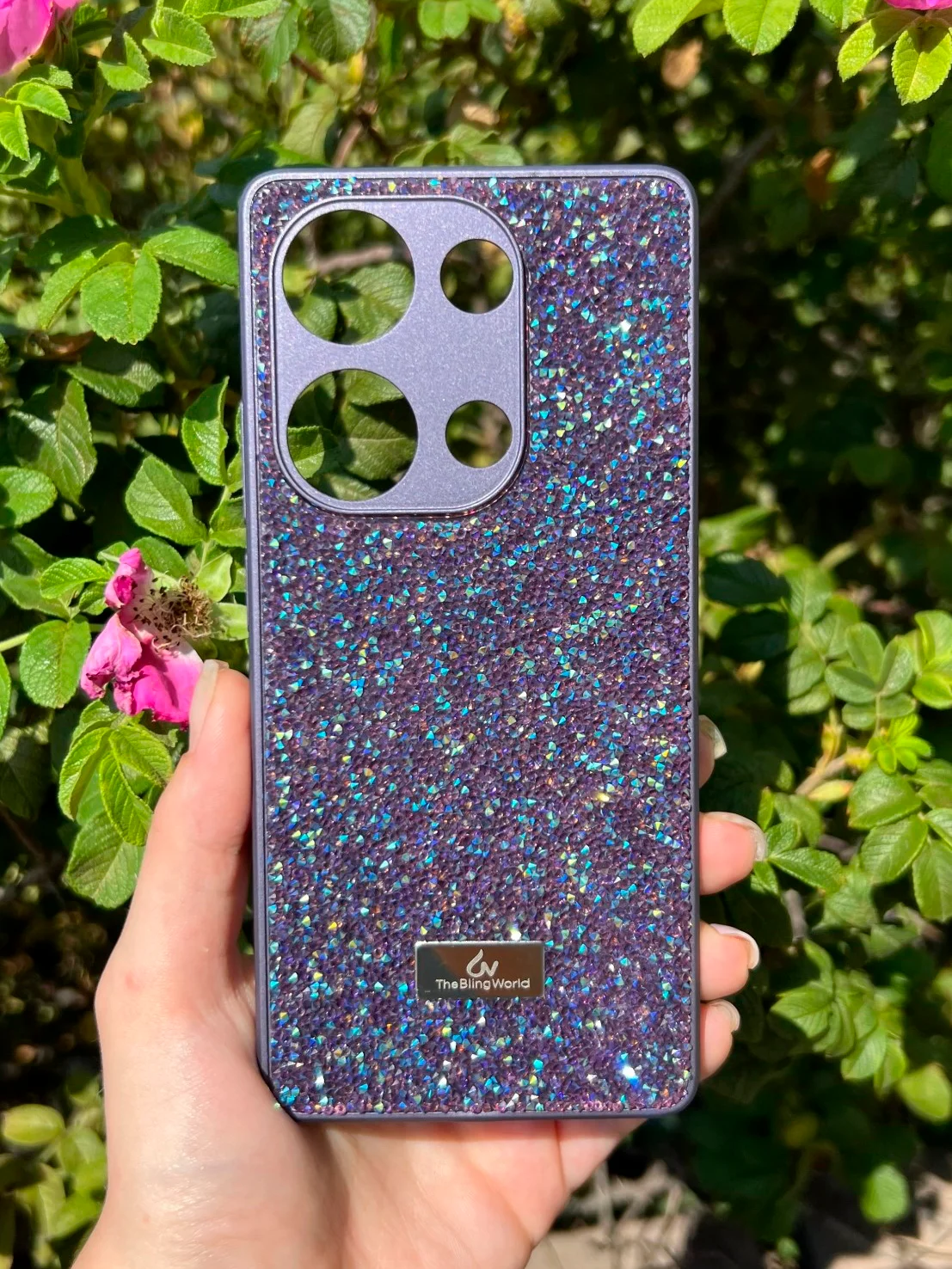 Сиреневый силиконовый чехол the bling world для Xiaomi Redmi Note 13 Pro 4G и Poco M6 Pro 4G
