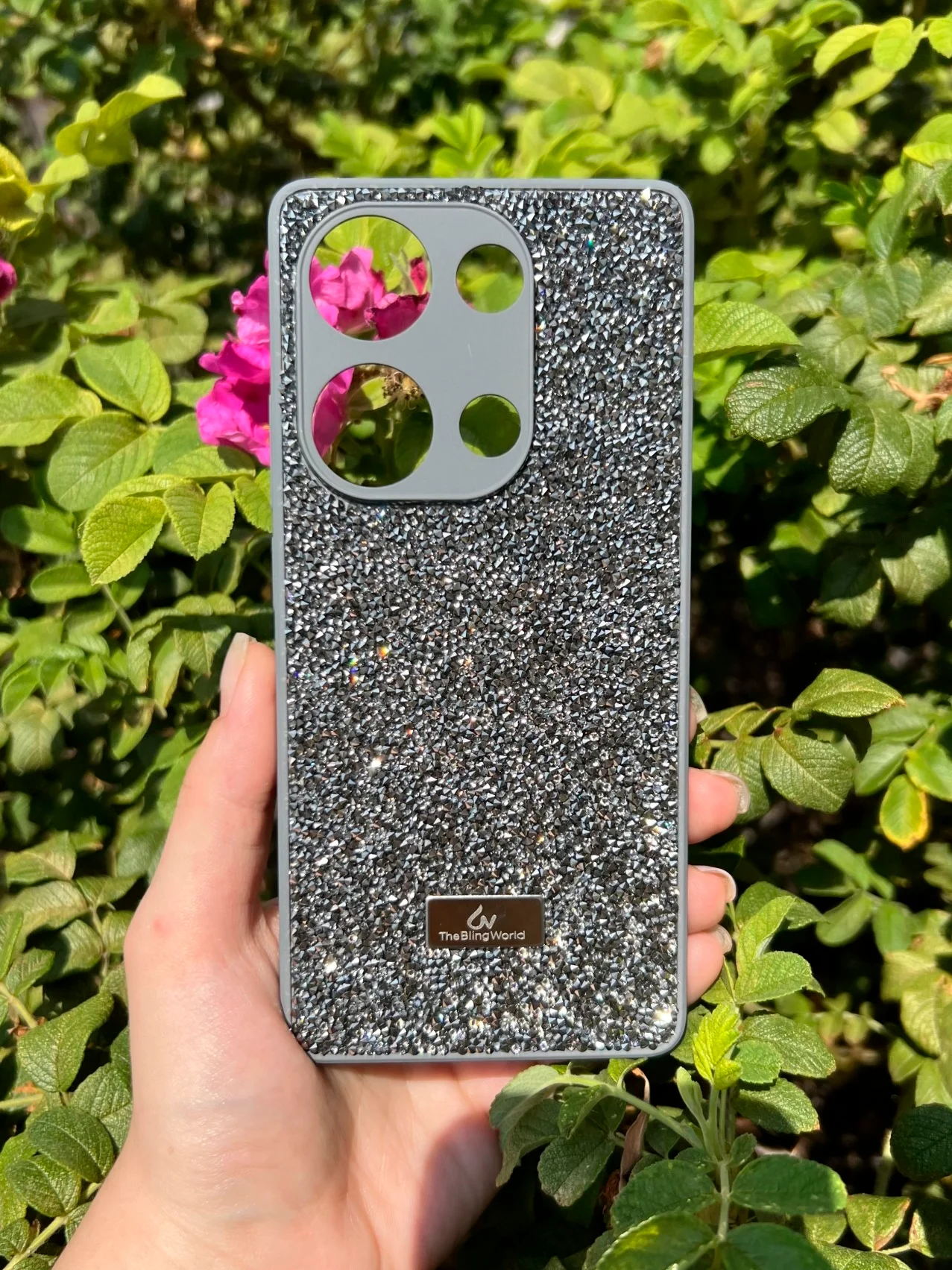 Серый меланж силиконовый чехол the bling world для Xiaomi Redmi Note 13 Pro 4G и Poco M6 Pro 4G