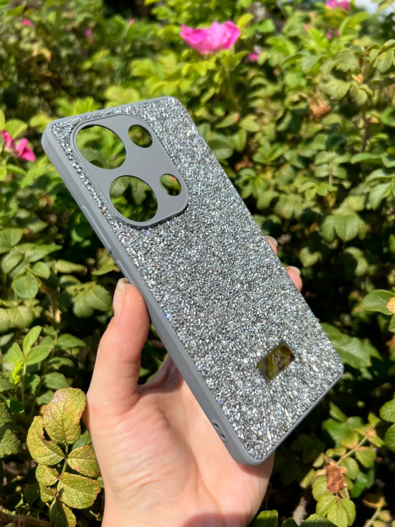 Серебряный силиконовый чехол the bling world для Xiaomi Redmi Note 13 Pro 4G и Poco M6 Pro 4G