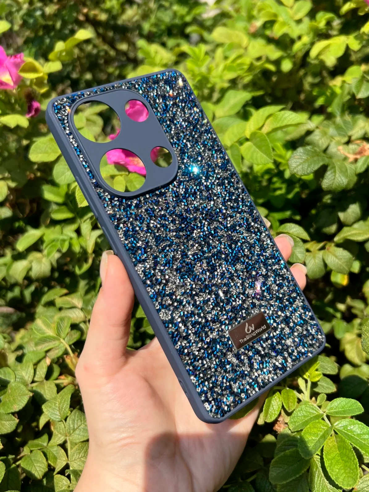 Темно-синий силиконовый чехол the bling world для Xiaomi Redmi Note 13 Pro 4G и Poco M6 Pro 4G
