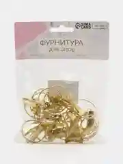 Кольцо для карниза, с зажимом, d = 30/33 мм, 20 шт, цвет золотой