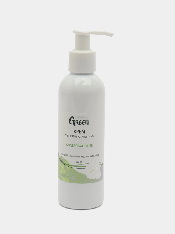 DOMIX GREEN Крем для снятия усталости ног с чередой, камфрным маслом и наносеребром,200 мл