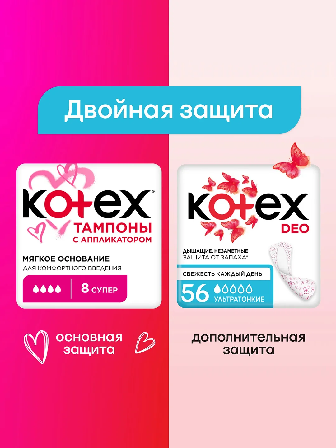 Тампоны Kotex с аппликатором Нормал, 8шт.