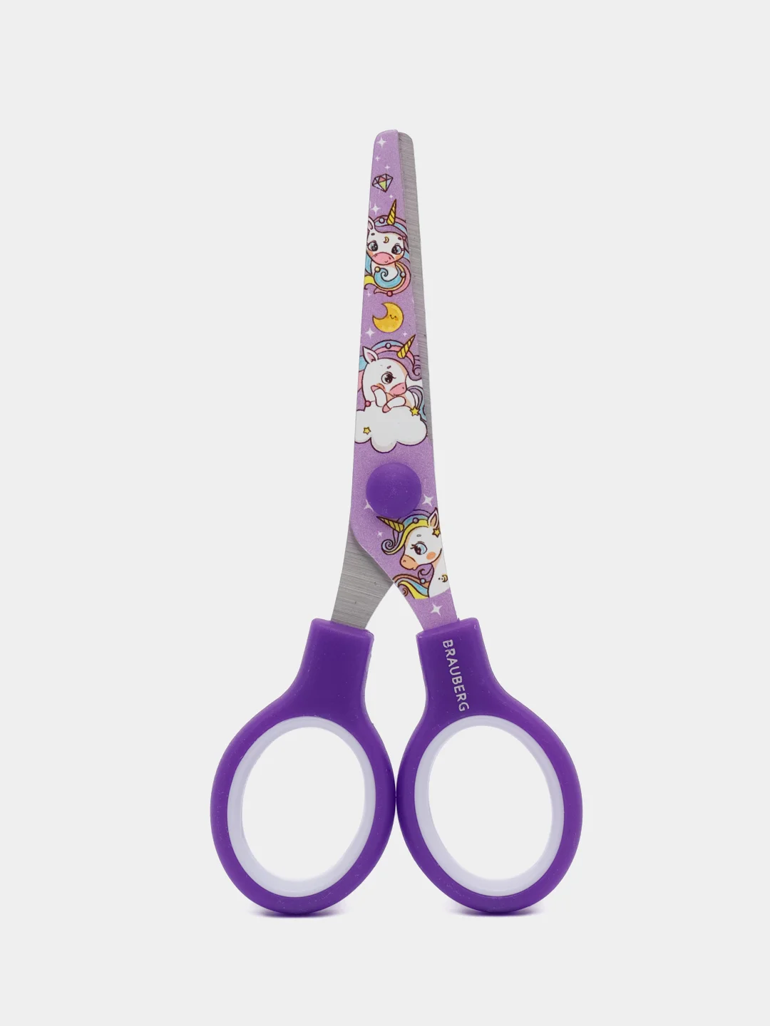 Ножницы канцелярские детские Brauberg Kids Единороги, 238350, безопасные для бумаги 130 мм