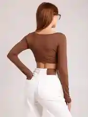 Шоколадный лонгслив женский, кофта, водолазка