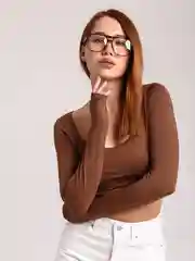 Шоколадный лонгслив женский, кофта, водолазка