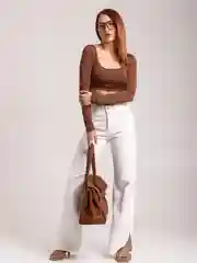 Шоколадный лонгслив женский, кофта, водолазка