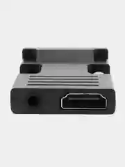 Черный портативный адаптер переходник конвертер HDMI - VGA
