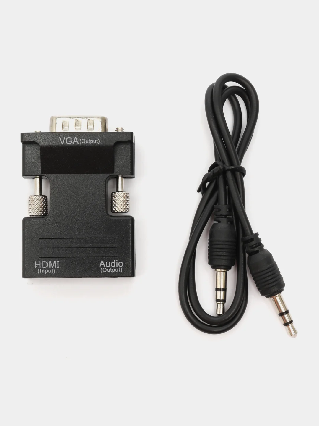 Черный портативный адаптер переходник конвертер HDMI - VGA