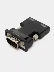 Черный портативный адаптер переходник конвертер HDMI - VGA