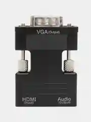 Черный портативный адаптер переходник конвертер HDMI - VGA