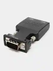 Бежевый портативный адаптер переходник конвертер HDMI - VGA