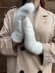 Белый варежки женские, зимние, теплые, белые, пушистые