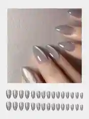 Прозрачный накладные ногти с дизайном, 24 штуки, с клеем для ногтей