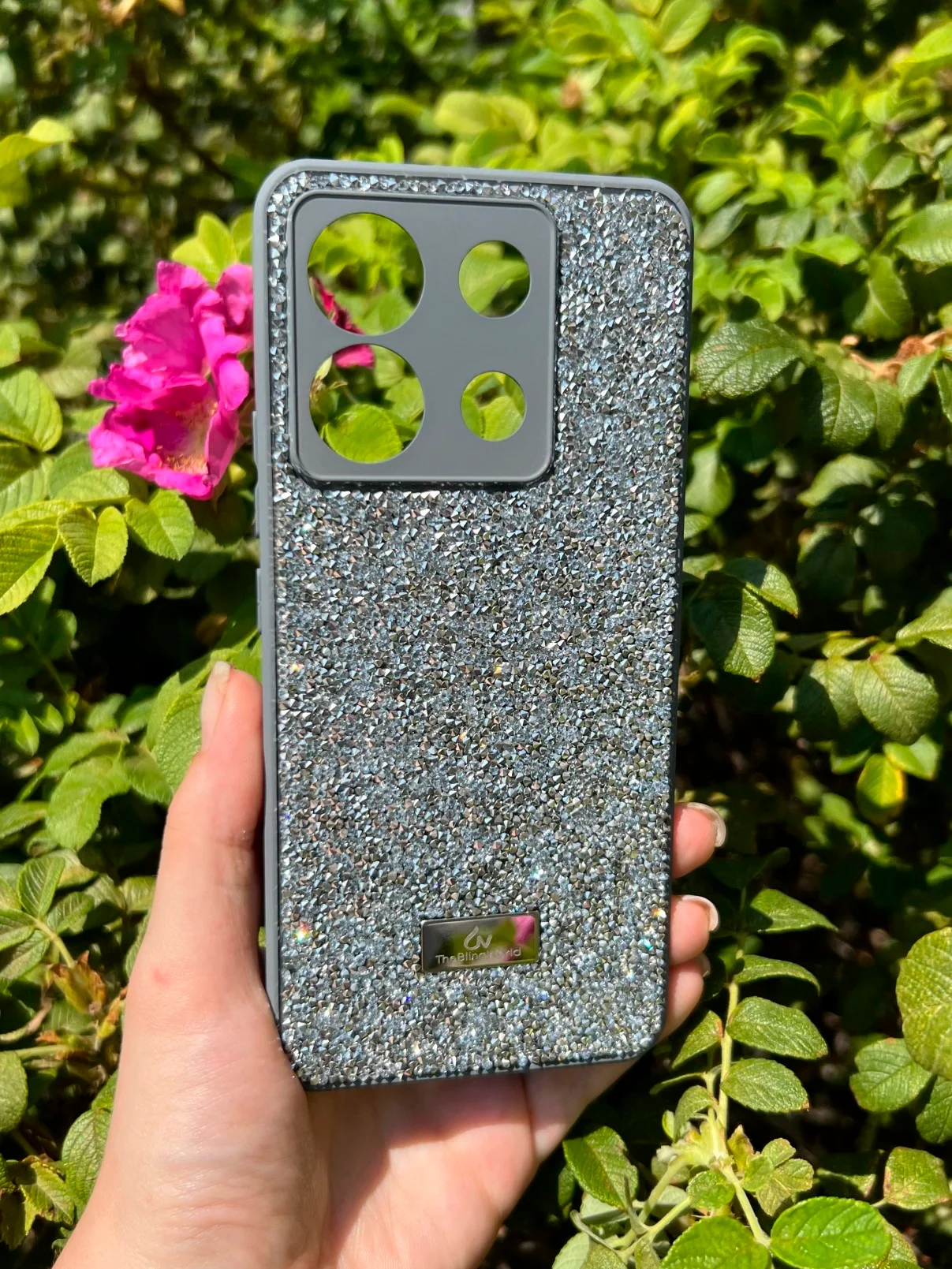 Серебряный силиконовый чехол the bling world для Xiaomi Poco X6 5G / Поко Х6 5G