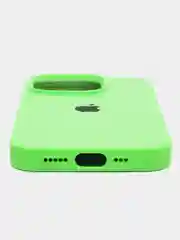 Лайм чехол силиконовый Silicone Case iPhone 15 / 15 Plus / 15 Pro / 15 Pro Max, закрытый низ