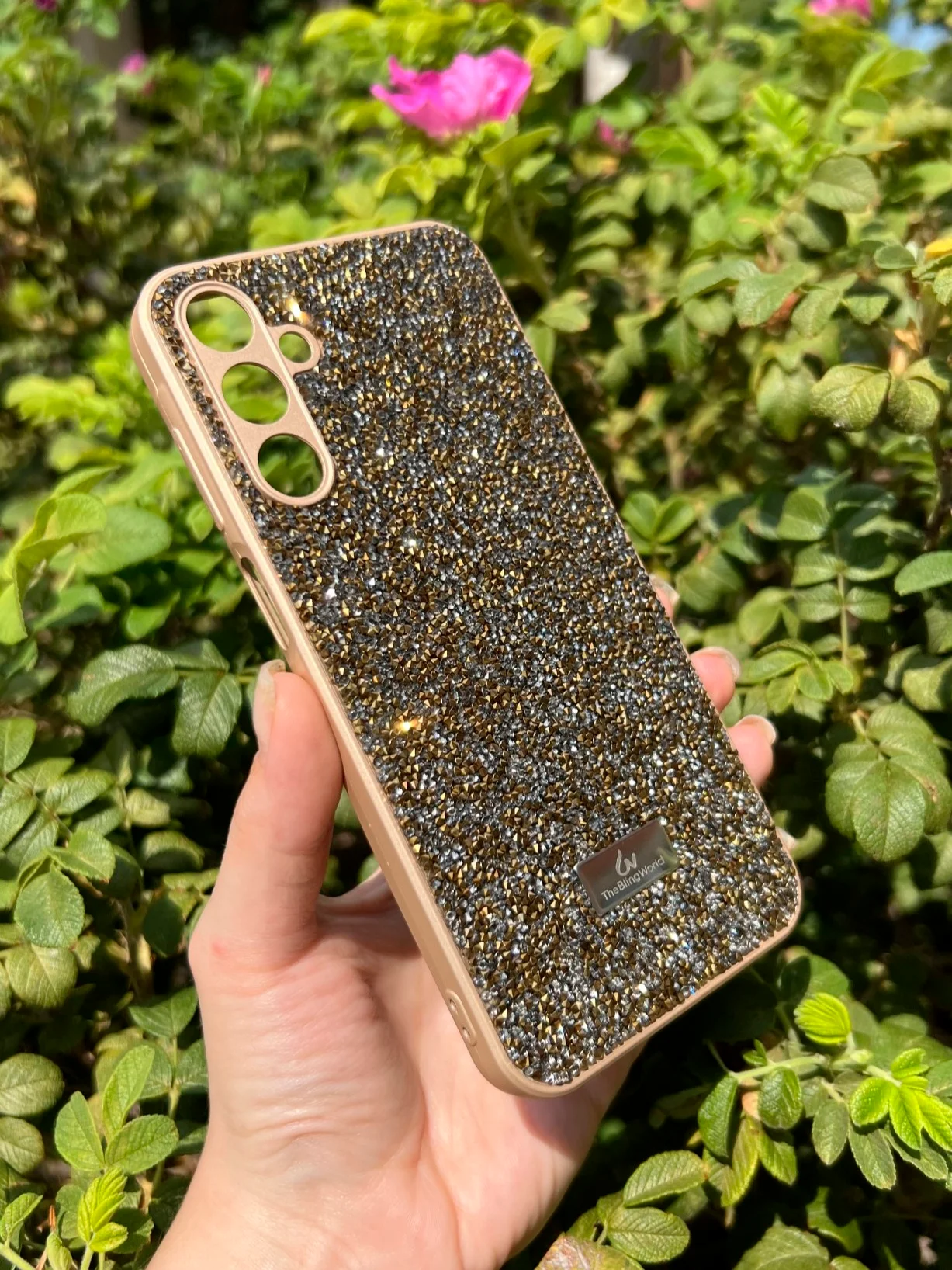 Золотой силиконовый чехол the bling world для Samsung A15 4G / Самсунг А15 4G