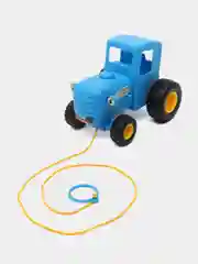 Голубой музыкальная игрушка-каталка трактор