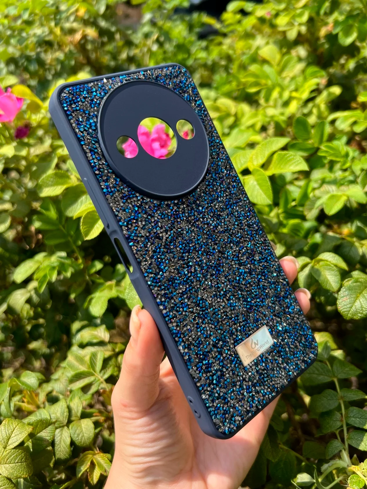 Темно-синий силиконовый чехол the bling world для Xiaomi Redmi A3 и A3X / Редми А3 и А3Х