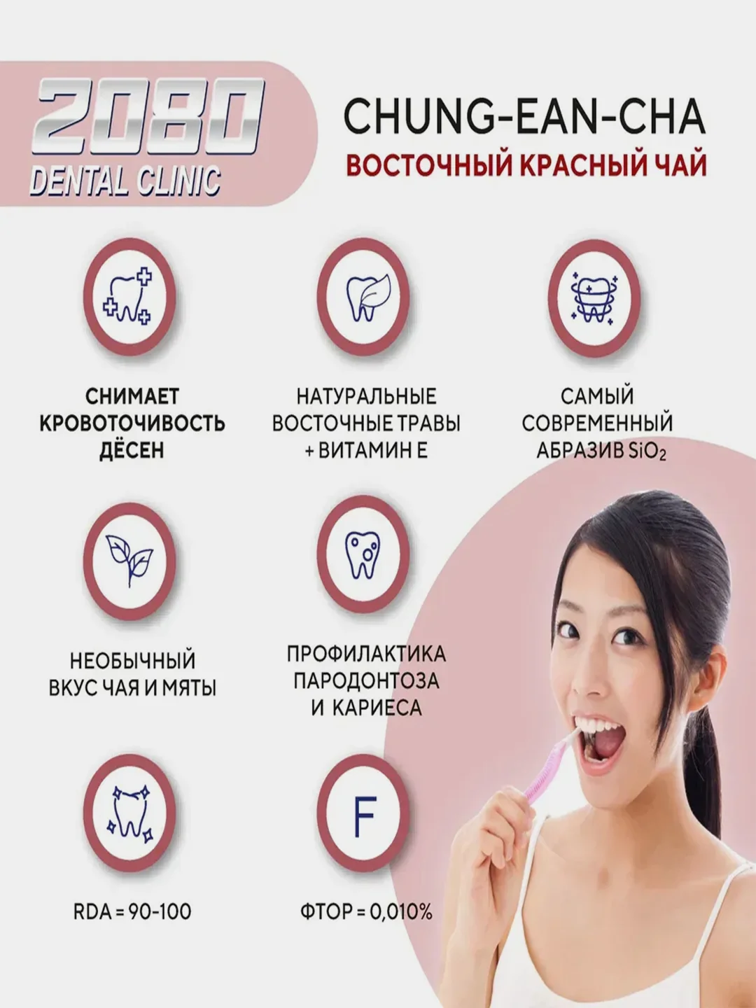Зубная паста Kerasys Dental Clinic 2080 "Восточный красный чай", 125 г