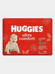 Влажные салфетки Huggies Ultra Comfort, с алоэ, 168 штук