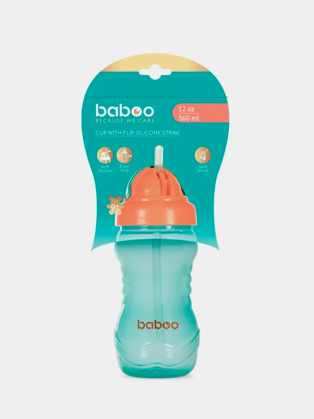 Поильник с трубочкой BABOO, 360 мл, 9+