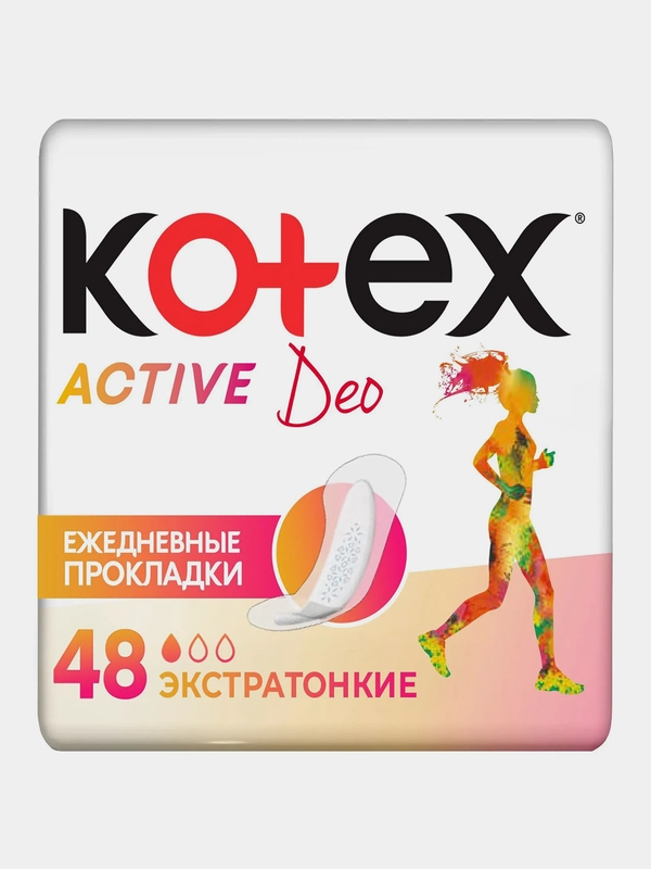 Ежедневные прокладки Kotex Active Deo, 48 штук