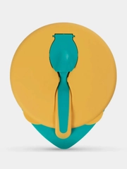 Тарелка BABOO, c крышкой и ложкой, зеленая, 6+